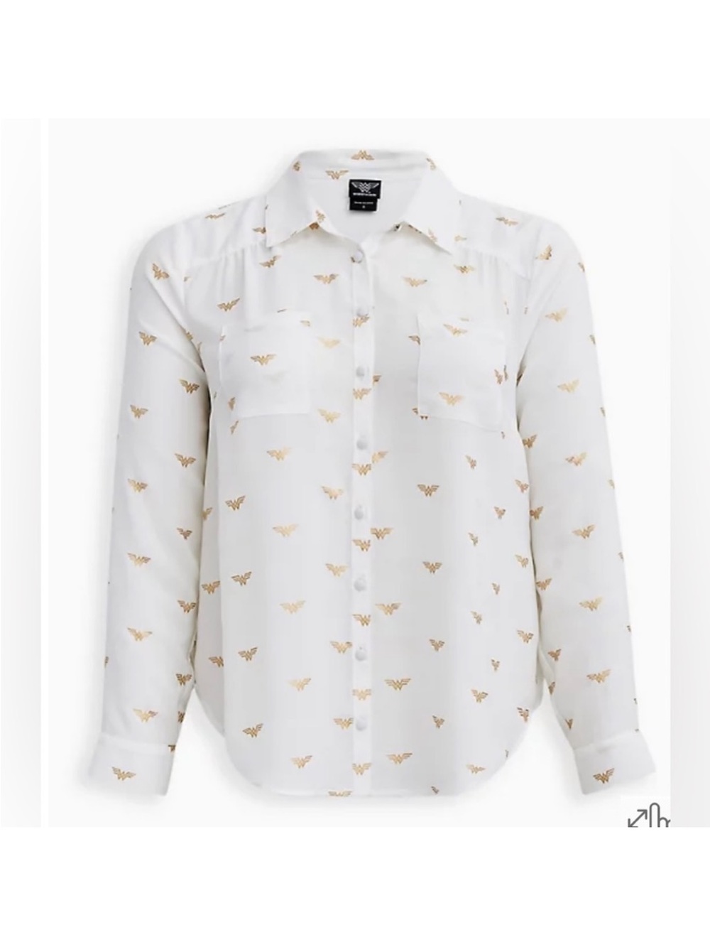NWT Torrid Size 1 (14/16) Wonder Woman Madison Georgette Button-up Shirt